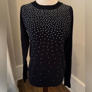 NEW SPARKLE EXPRESS LIGHT KNIT SWEATER W/CLASSY GORGEOUS MINI RHINESTONES!